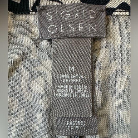 Sigrid Olsen Vintage Wrap Skirt Navy / Cream Geometric Print size M - Picture 11 of 12